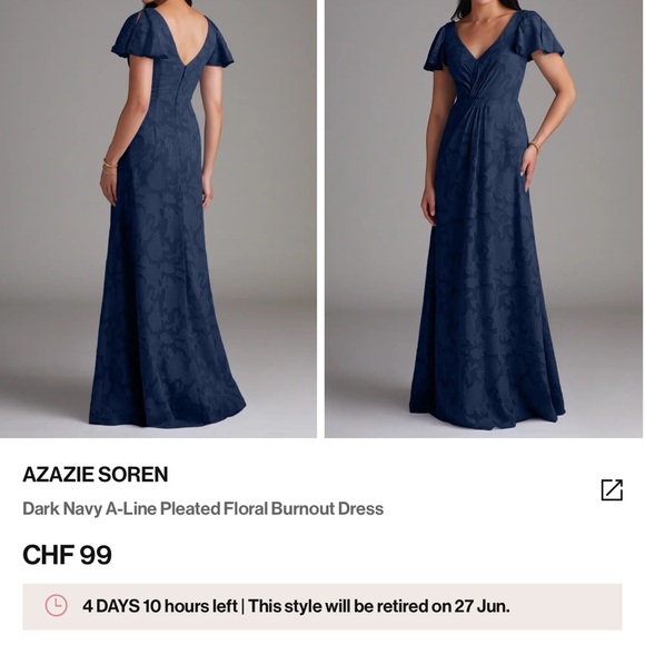 AZAZIE SOREN
Dark Navy A-Line Pleated Floral Burnout Dress - Picture 6 of 8